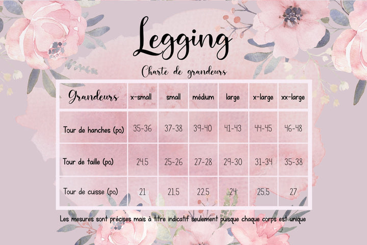 Legging pivoine ROUGEÂTRE ( voir pastille )